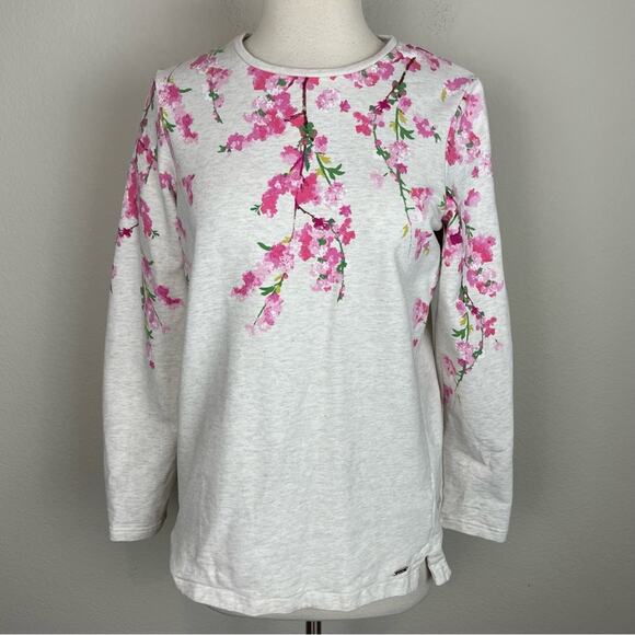 Joules Off White Pink Floral Sweatshirt Type Long Sleeve Top 6 - Picture 1 of 6